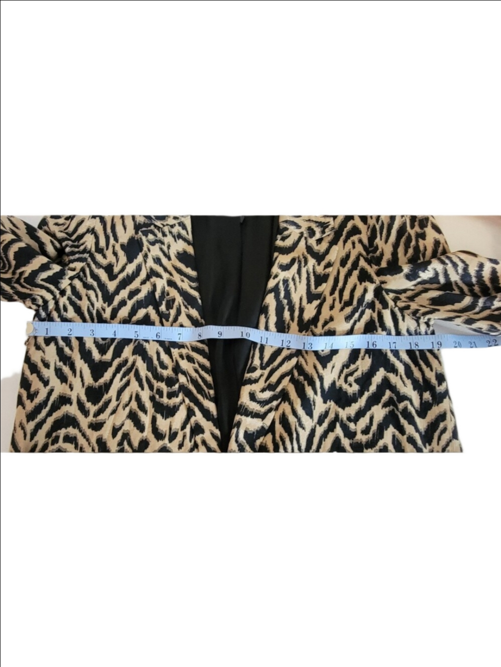 Mango MNG Black & Beige Animal-Print Blazer, NWOT, Small, Office, Career, Zebra - Picture 7 of 8